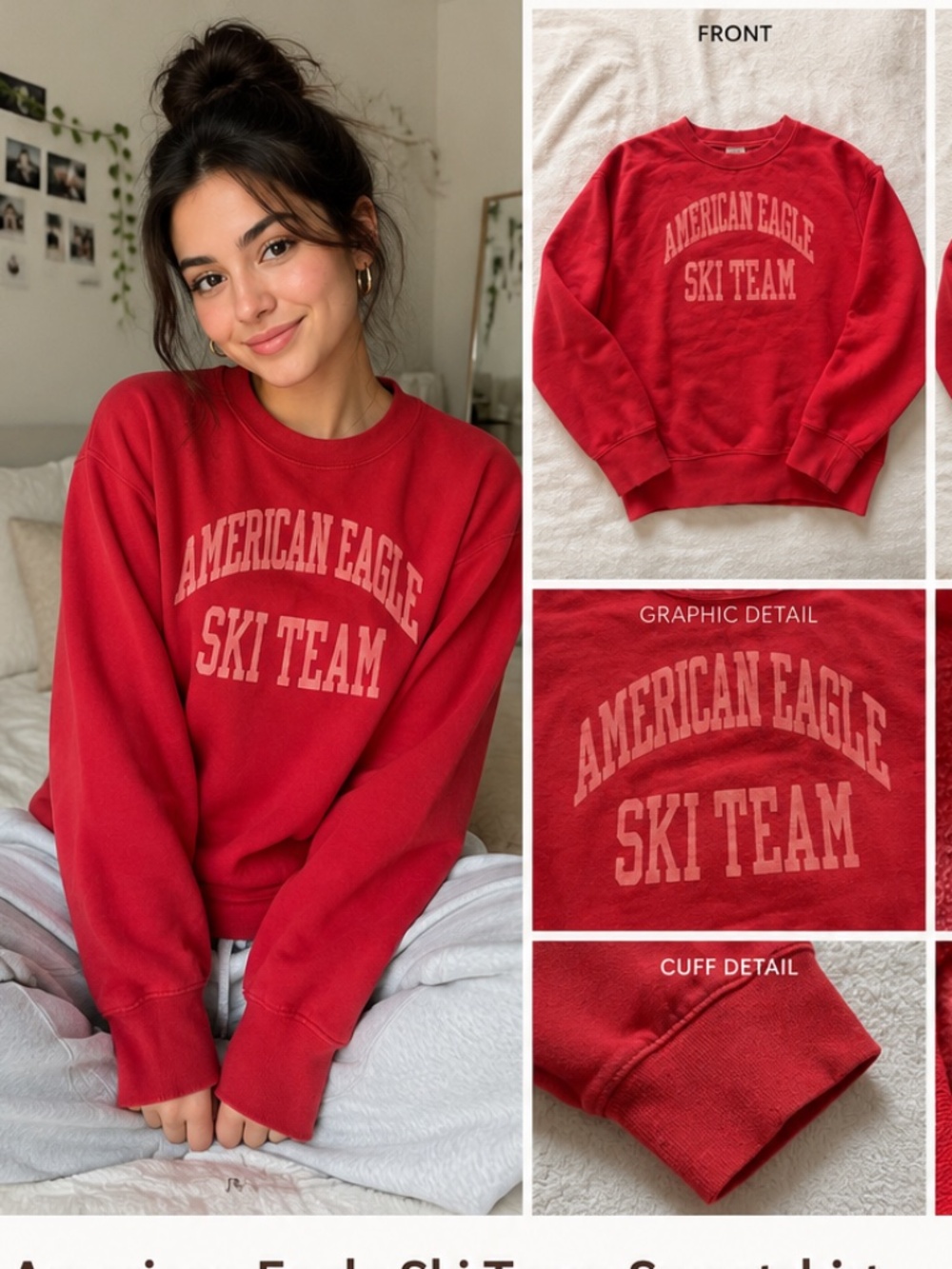 American Eagle red sweatshirt